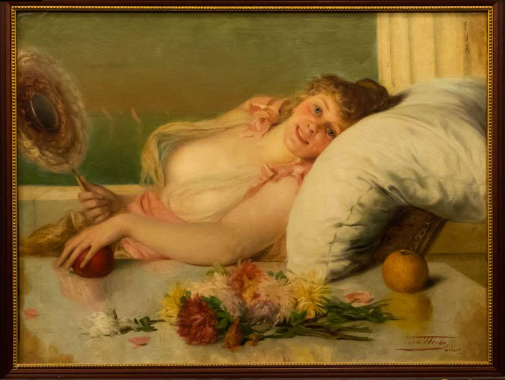 Jovem com Leque — Léon Herbo